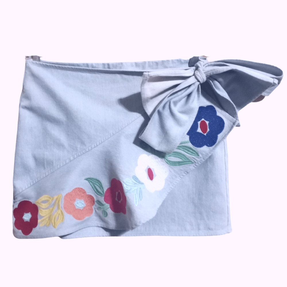 Embroidered Denim Mini